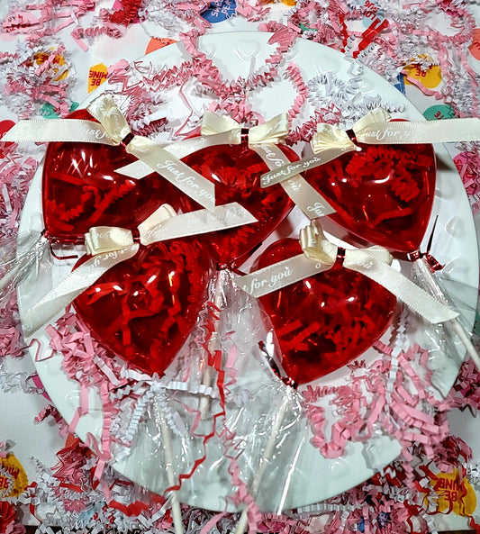 12 Pecan Candy Heart LolliPops